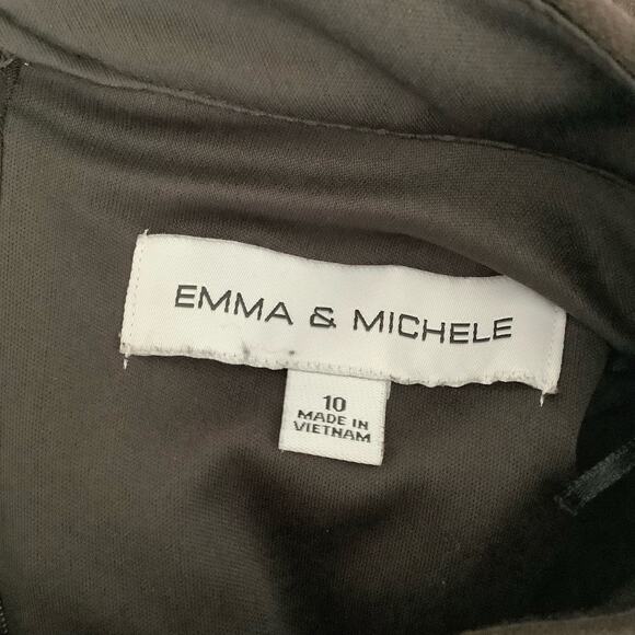 Emma & Michele Brown Faux Suede Sleeveless Dress Mock Neck Button Detail 10 - Picture 6 of 7